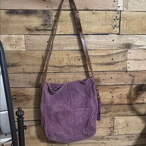 Purple Leather Shoulder Bag